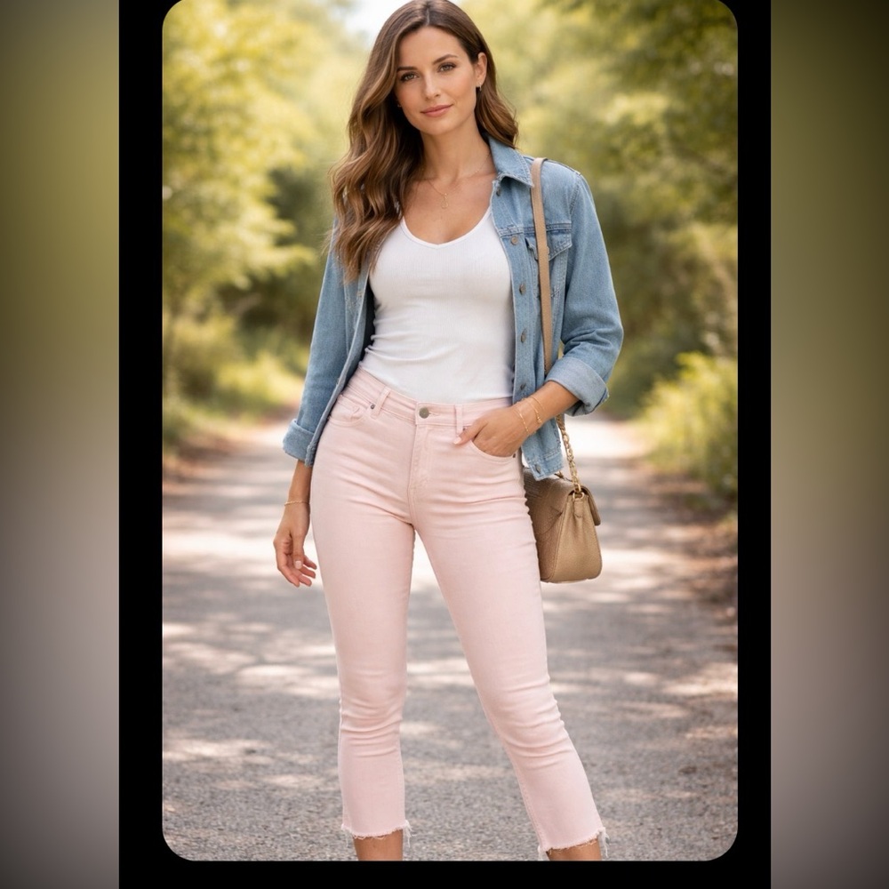 PAIGE Light Pink Casual Jeans